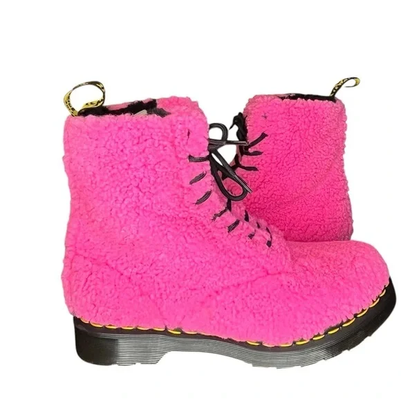 Dr. Marten’s Women’s 1460 Pascal Faux Fur 8 Eye Boots - Picture 2 of 10